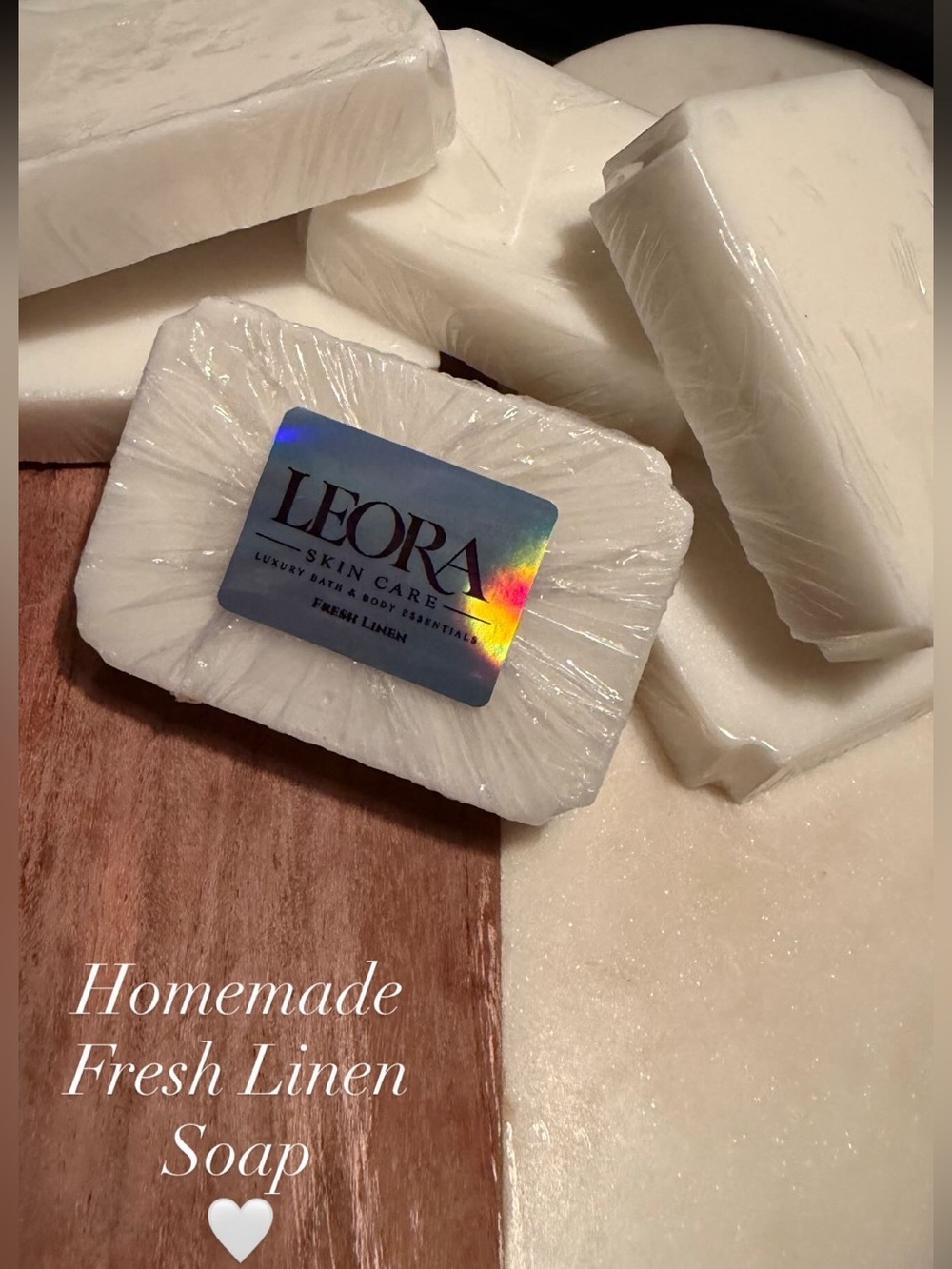 Leora Fresh Linen White Soap Bar